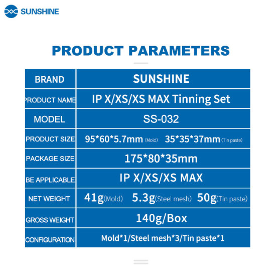 SS-032 REBALLING MAGNETIC FULL KIT FOR IPHONE X/XS/MAX