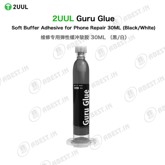 2UUL DA43 Guru Glue 30ML Soft Buffer Adhesive Black for Smartphone Repairs