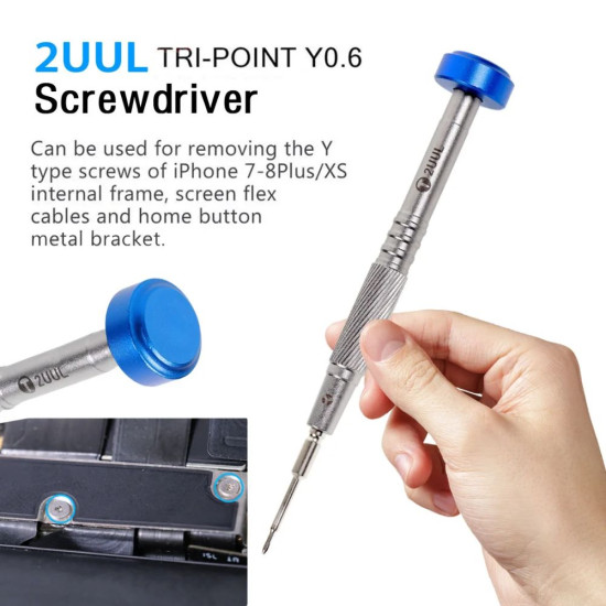 2UUL SD03 ALUMINUM HANDLE SCREWDRIVER WITH ELECTROPLATED NICKEL FOR MOBILE PHONE REPAIR