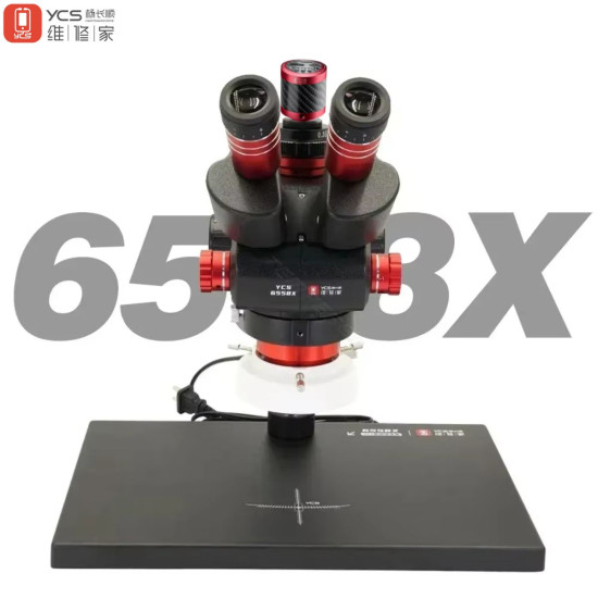 YCS 6558X Trinocular Stereo Microscope with YCS-X80 4K HDMI/Type-C Camera – 6.5X~58X (3D Continuous Zoom) 0.35X CTV Lens, 144-LED Adjustable Ring Light YCS 6558X Trinocular Stereo Microscope with YCS-X80 4K HDMI/Type-C Camera – 6.5X~58X (3D Continuous Zoom) 0.35X CTV Lens, 144-LED Adjustable Ring Light