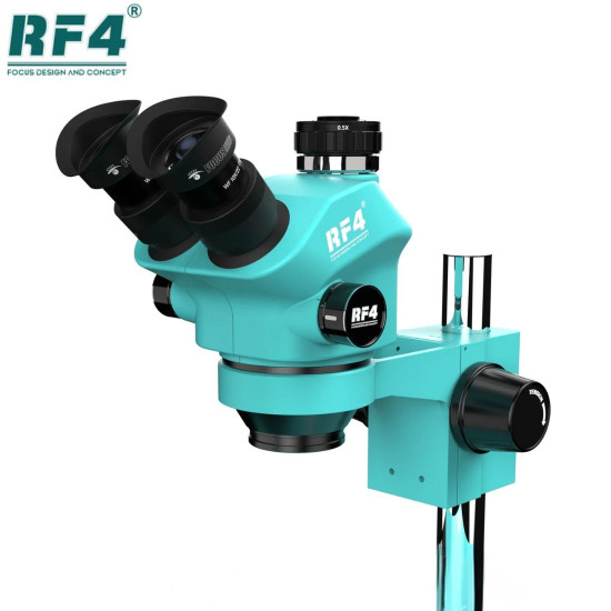 RF4 RF-7050 PRO P088 7X-50X SYNCHRONOUS ZOOM TRINOCULAR STEREO MICROSCOPE WITH ALUMINUM ALLOY BASE & THERMOPLASTIC RUBBER MAT