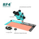 RF4 RF-7050 PRO P088 7X-50X SYNCHRONOUS ZOOM TRINOCULAR STEREO MICROSCOPE WITH ALUMINUM ALLOY BASE & THERMOPLASTIC RUBBER MAT