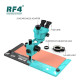 RF4 RF-7050 PRO P088 7X-50X SYNCHRONOUS ZOOM TRINOCULAR STEREO MICROSCOPE WITH ALUMINUM ALLOY BASE & THERMOPLASTIC RUBBER MAT