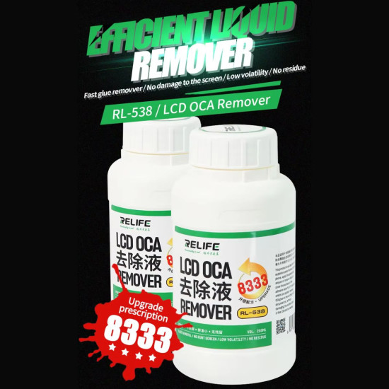 Relife 8222 Universal Efficient LCD Screen OCA Glue & Polarizer Removing Liquid - 250ML