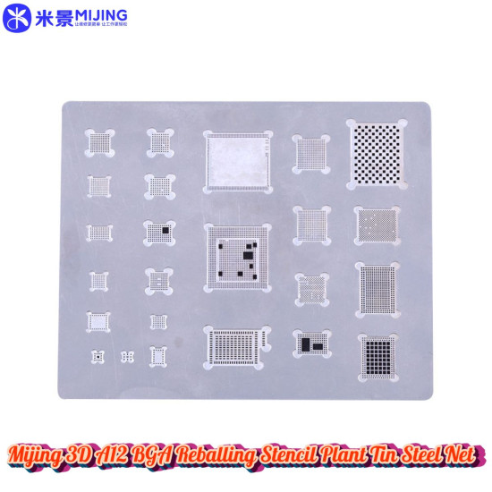 Mijing 3D A12-2 BGA Reballing Stencil for Apple iPhone XS / XR Mijing 3D A12-2 BGA Reballing Stencil for Apple iPhone XS / XR