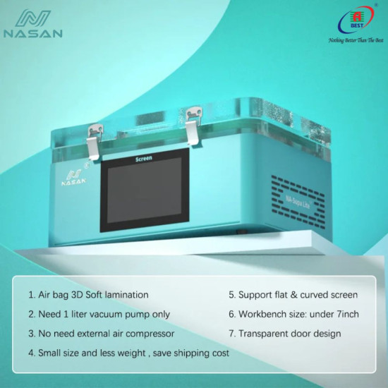 NASAN NA-SUPA LITE OCA LAMINATING MACHINE FOR FLAT/CURVED MOBILE LCD REPAIR - 3IN1 SET