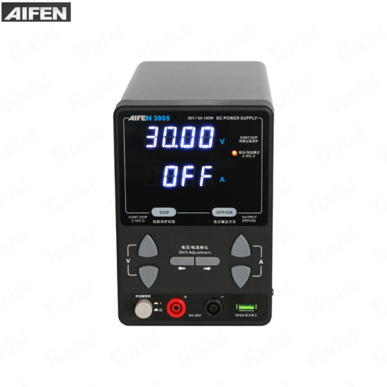 AIFEN 3005 (30V~5A) INTELLIGENT ADJUSTABLE DC REGULATE SWITCH POWER SUPPLY - 150W