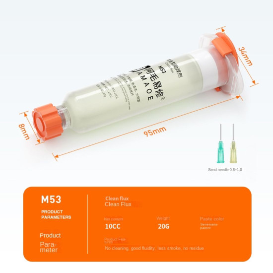 AMAOE M53 NO CLEAN LIQUID SOLDER FLUX FOR BGA WELDING - CRYSTAL CLEAR