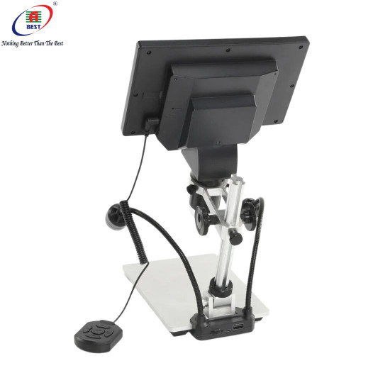 B1200 DIGITAL MICROSCOPE WITH 7 INCH LARGE HD DISPLAY (1-1200X) CONTINUOUS AMPLIFICATION MAGNIFIER WITH METAL STAND AND TWO AUXILIARY LIGHTS