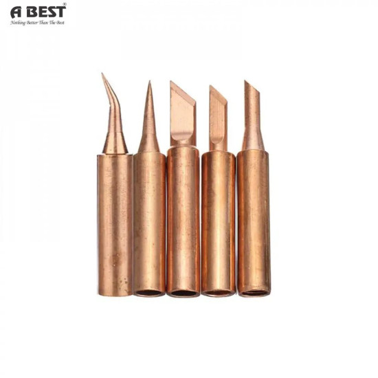 5PCS PURE COPPER SOLDERING IRON TIP SET 