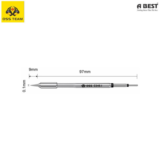 OSS TEAM C245-I STRAIGHT SOLDERING IRON TIP FOR JBC/GVM/OSS TEAM T245 SOLDERING STATION