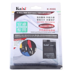 KAISI K-9066 MOBILE PHONE MAINTENANCE POWER CABLE BUILT-IN SHORT CIRCUIT PROTECTION FOR ANDROID & IOS
