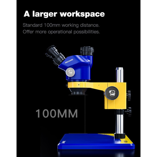 Mechanic D75T-B11 (3D Continuous Zoom) 7X~50X Trinocular Stereo Microscope
