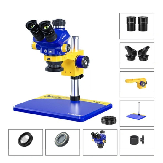 Mechanic D75T-B11 (3D Continuous Zoom) 7X~50X Trinocular Stereo Microscope