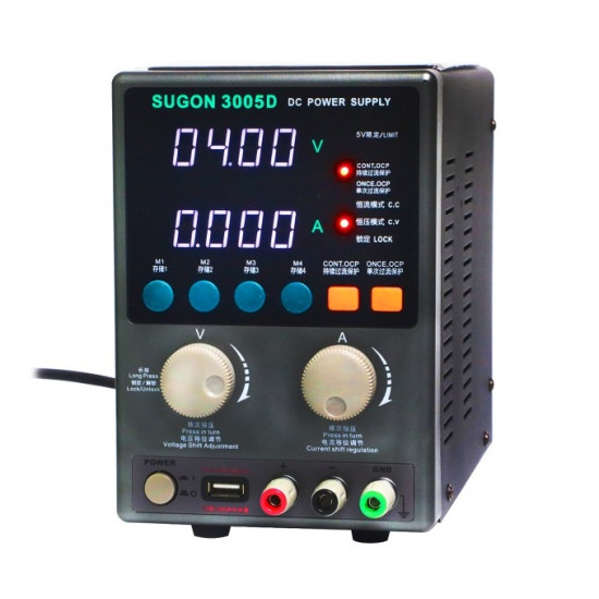 SUGON 3005D ADJUSTABLE DIGITAL DC POWER SUPPLY WITH SHORT KILLER WITH MEMORY OPTION ( 30V~5AMP )