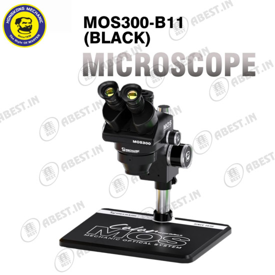 Mechanic MOS 300 Stereo Trinocular Microscope 6-45X with B11 Big Base (Black Edition) Mechanic MOS 300 Stereo Trinocular Microscope 6-45X with B11 Big Base (Black Edition)