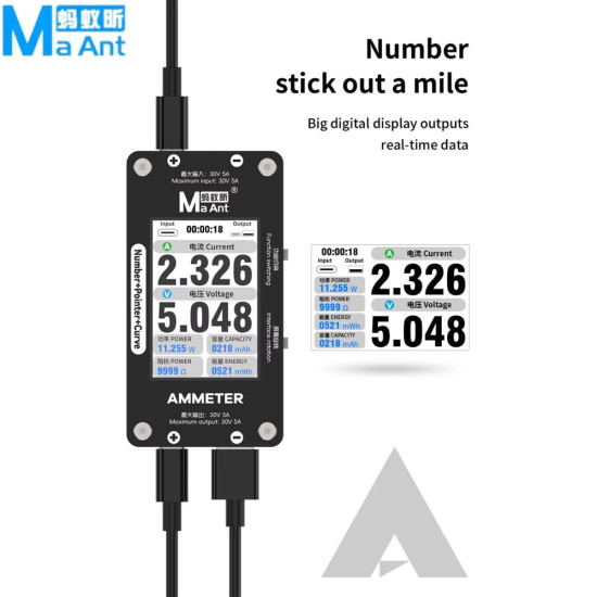 MaAnt DL-02 INTELLIGENT NUMBER/POINTER/CURVE AMMETER FOR MOTHERBOARD CURRENT VOLTAGE DETECTION