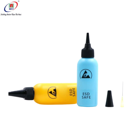 ESD PLASTIC SOLVENT BOTTLE DISPENSER LEAK PROOF WITH NEEDLE FOR GLUE REMOVE