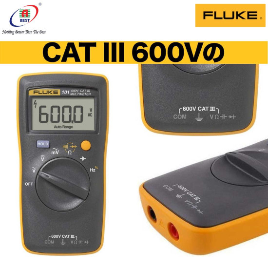 FLUKE 101 MINI AUTO RANGE DIGITAL MULTIMETER FOR AC / DC VOLTAGE FREQUENCY DUTY CYCLE TEST - 600 MV TO 600 V 