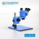 FORWARD FW-7050 PRO 7X-50X SYNCHRONOUS ZOOM TRINOCULAR STEREO MICROSCOPE WITH ALUMINUM ALLOY BASE