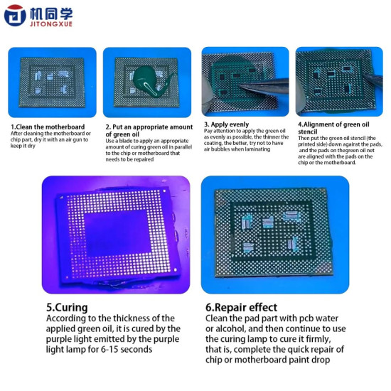 JTX GS-01 Green UV Solder Mask Stencil Kit for Qualcomm IC Repair - 17 Pcs JTX GS-01 Green UV Solder Mask Stencil Kit for Qualcomm IC Repair - 17 Pcs