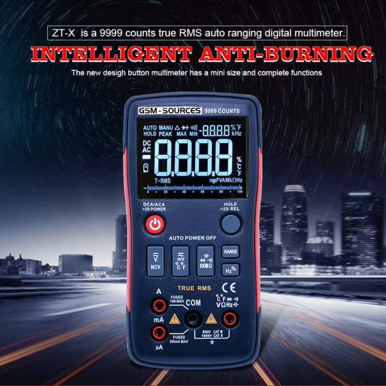 GSM SOURCES ZT-X MULTI-FUNCTIONAL HIGH-PRECISION INTELLIGENT DIGITAL MULTIMETER WITH 9999 COUNTS