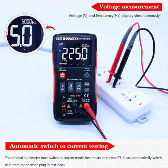 GSM SOURCES ZT-X MULTI-FUNCTIONAL HIGH-PRECISION INTELLIGENT DIGITAL MULTIMETER WITH 9999 COUNTS