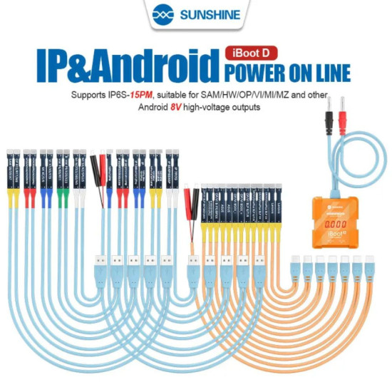 SUNSHINE IBOOT D HIGH VOLTAGE OUTPUT ANDROID & IPHONE MOBILE PHONE SERIES DIGITAL BOOT POWER CABLE