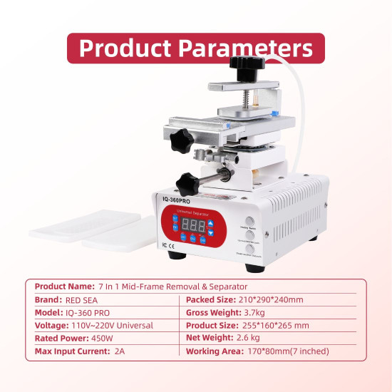 RED SEA IQ-360 PRO 7 IN 1 MID-FRAME REMOVAL & TOUCH SEPARATOR