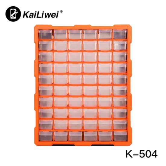 KAILIWEI K-504 MULTI FUNCTION STORAGE BOX WITH 60 DRAWERS FOR SPARE PARTS AND COMPONENTS 