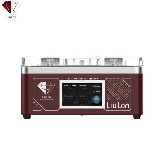 LIULON LL-2025 Q1 OCA LAMINATOR WITH P2 (8-INCH) BUBBLE REMOVER MACHINE SET WITH IN-BUILT COMPRESSOR