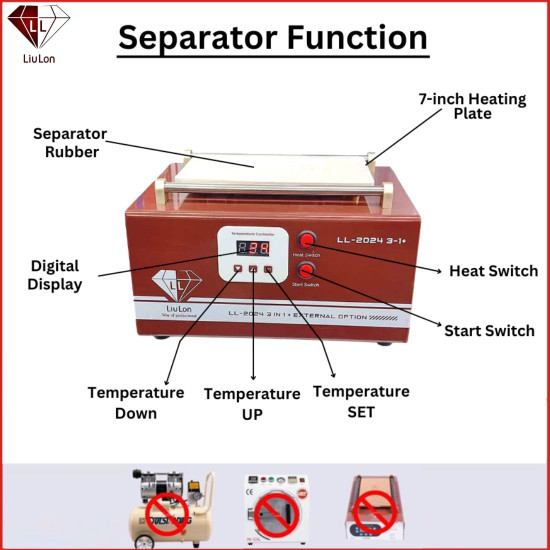 LIULON LL-2024 3-IN-1 TOUCH SEPARATOR + BUBBLE REMOVER WITH INTERNAL AIR COMPRESSOR