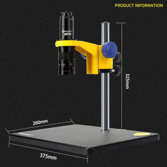 MECHANIC MC75L-B3 MONOCULAR 0.7-4.5X CONTINUOUS ZOOM SINGLE CYLINDER DESIGN MICROSCOPE WITH LED LIGHT