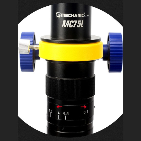 MECHANIC MC75L-B3 MONOCULAR 0.7-4.5X CONTINUOUS ZOOM SINGLE CYLINDER DESIGN MICROSCOPE WITH LED LIGHT