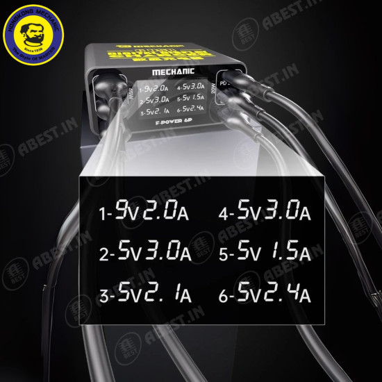 Mechanic F-Power 6 (40W) Smart LCD‑Display Charging Station