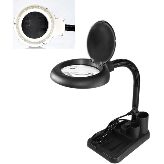 KAISI L808 DESK MAGNIFIER STAND WITH LED LIGHT FOR SOLDERING / PCB REPAIR 