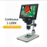 LCD DIGITAL MICROSCOPE,7 INCH 1X-1200X MAGNIFICATION ZOOM HD 1080P 12 MEGAPIXELS COMPOUND 3000 MAH BATTERY 