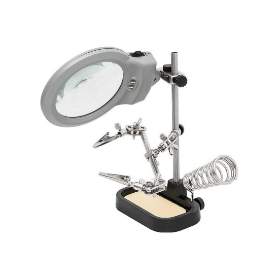 TNI-U 1063T THIRD HAND TOOL WITH LED MAGNIFYING GLASS 3.5X-12X LENS