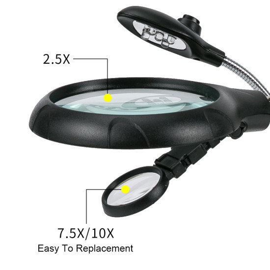 TNI-U 1093T THIRD HAND TOOL WITH LED MAGNIFYING GLASS 3.5X-12X LENS