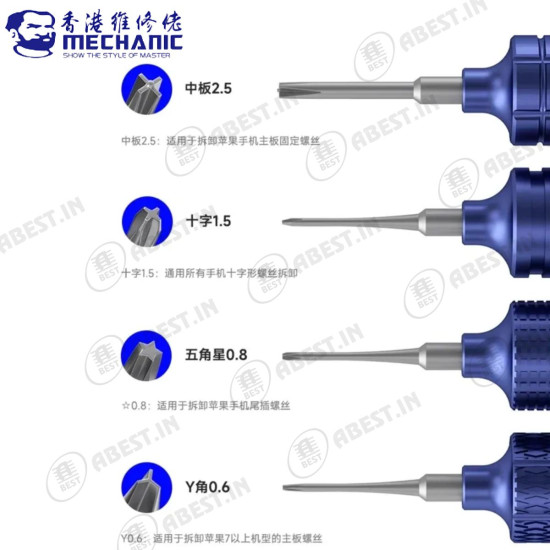 Mechanic Blue Armor 4 in 1 Precision Screwdriver Set