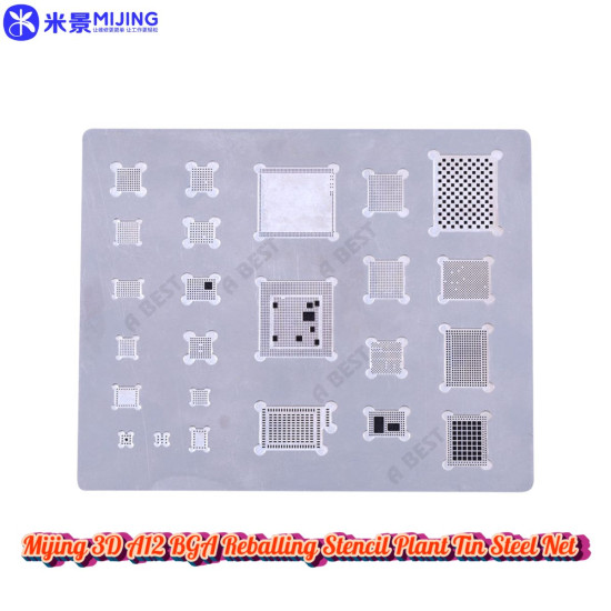 Mijing 3D A12-2 BGA Reballing Stencil for Apple iPhone XS / XR Mijing 3D A12-2 BGA Reballing Stencil for Apple iPhone XS / XR