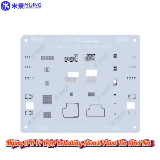 Mijing iPH 14 BGA Reballing Stencil for Apple X / XS / XS Max / 11 / 11 Pro / 11 Pro Max Series Mijing iPH 14 BGA Reballing Stencil for Apple X / XS / XS Max / 11 / 11 Pro / 11 Pro Max Series