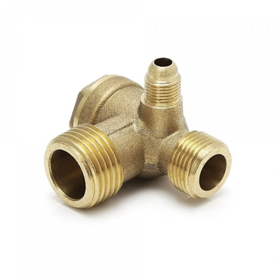 GOLDEN MALE 3 WAY BRASS THREAD FOR AIR COMPRESSOR - NRV VALVE