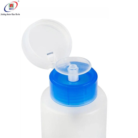 LIQUID PUSH DOWN PUMP DISPENSER BOTTLE WITH FLIP TOP CAP 