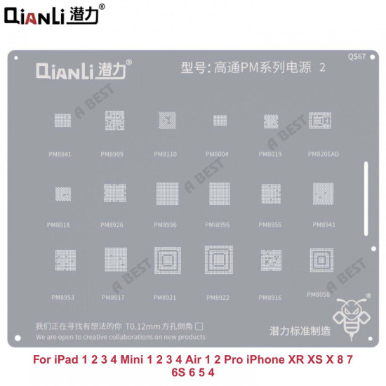 QIANLI QS 67 BGA IC Rework Reballing Stencil for Mobile Repair QIANLI QS 67 BGA IC Rework Reballing Stencil for Mobile Repair