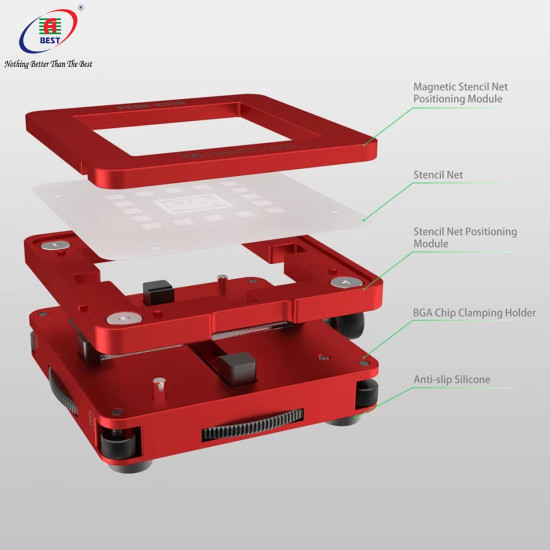 MARTVIEW RB-03 MULTI-FUNCTIONS AUTOMATIC POSITIONING UNIVERSAL BGA REBALLING STATION HOLDER TEMPLATE WITH 36 PCS STENCILS