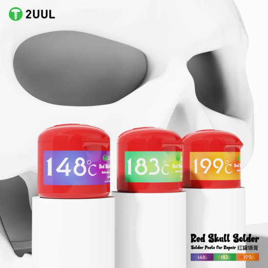 2UUL RED SKULL SERIES 148℃/183℃/199℃ SOLDER PASTE FOR PCB REPAIR - 50G 