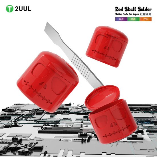 2UUL RED SKULL SERIES 148℃/183℃/199℃ SOLDER PASTE FOR PCB REPAIR - 50G 