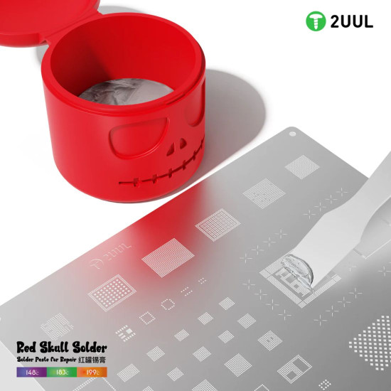 2UUL RED SKULL SERIES 148℃/183℃/199℃ SOLDER PASTE FOR PCB REPAIR - 50G 