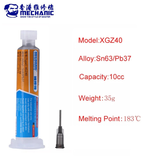 MECHANIC XG-Z40 HIGH SYNTHETIC SOLDER PASTE FLUX FOR BGA REBALLING - 10ML